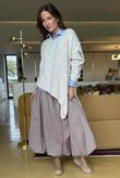 Paloma Bubble Hem Midi Skirt Mocha